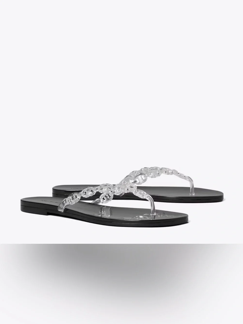Tory Burch GEMINI LINK JELLY FLIP-FLOP in clear/black size 10 women’s shoes
